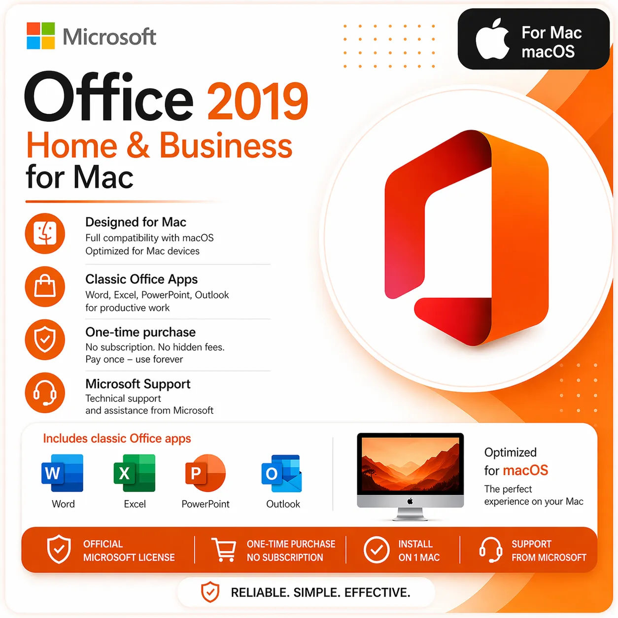 Office 2019 Home & Business لنظام Mac – مفتاح جهاز Mac