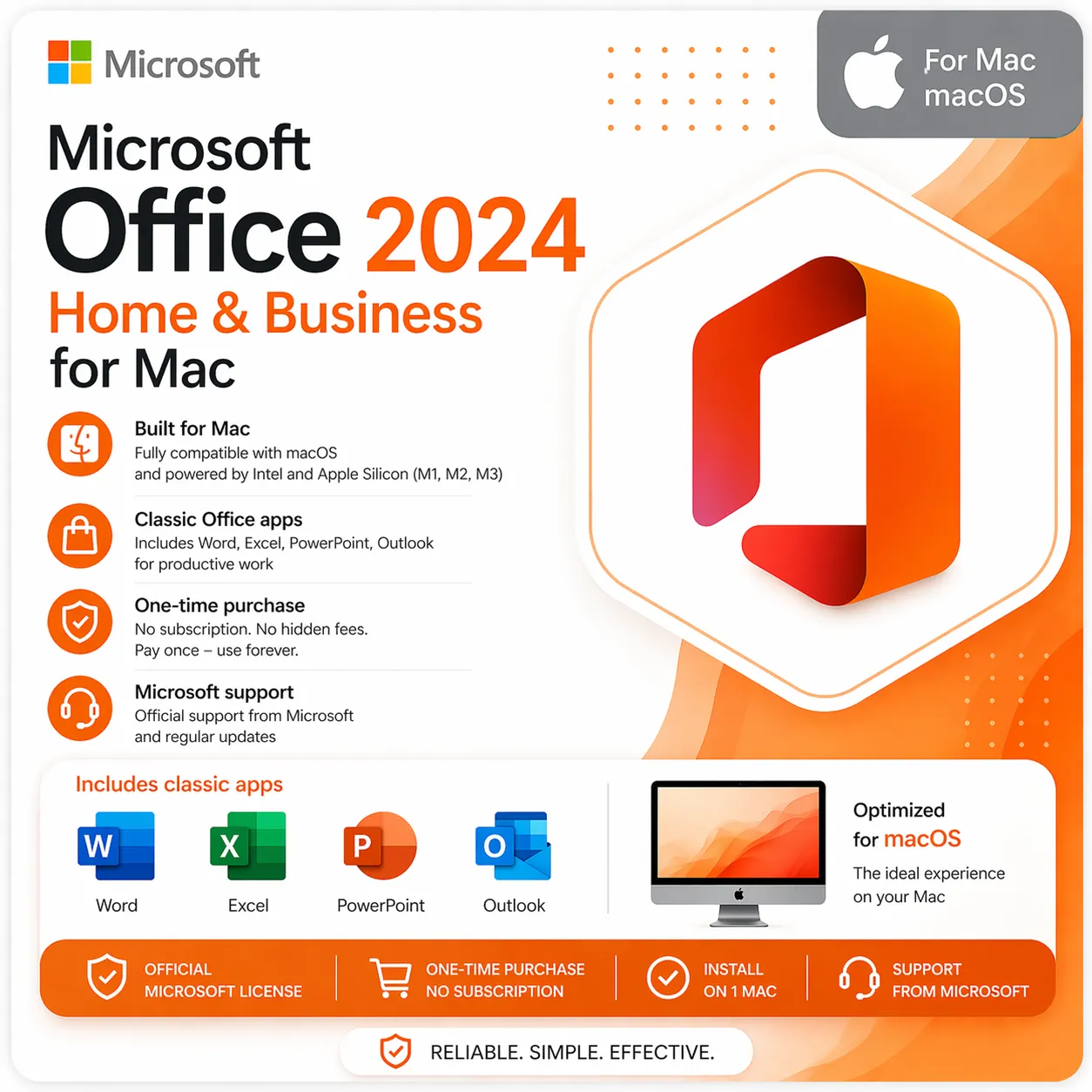 Office 2024 Home & Business لنظام Mac – مفتاح جهاز Mac