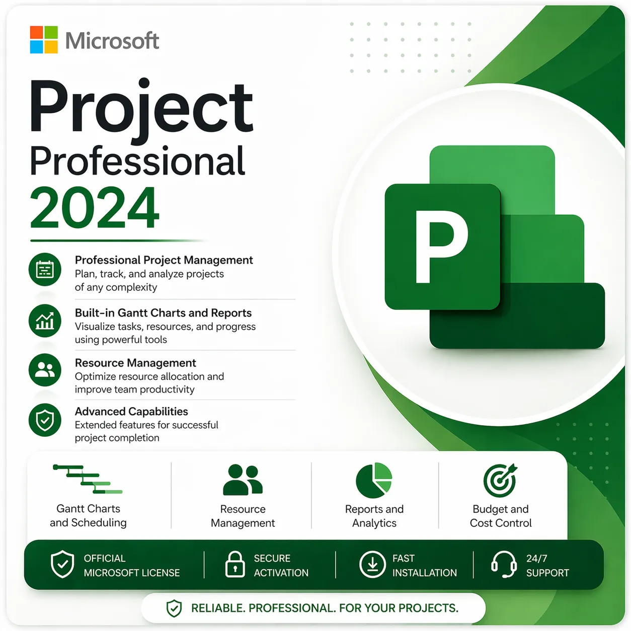 Project Professional 2024 – مفتاح جهاز واحد