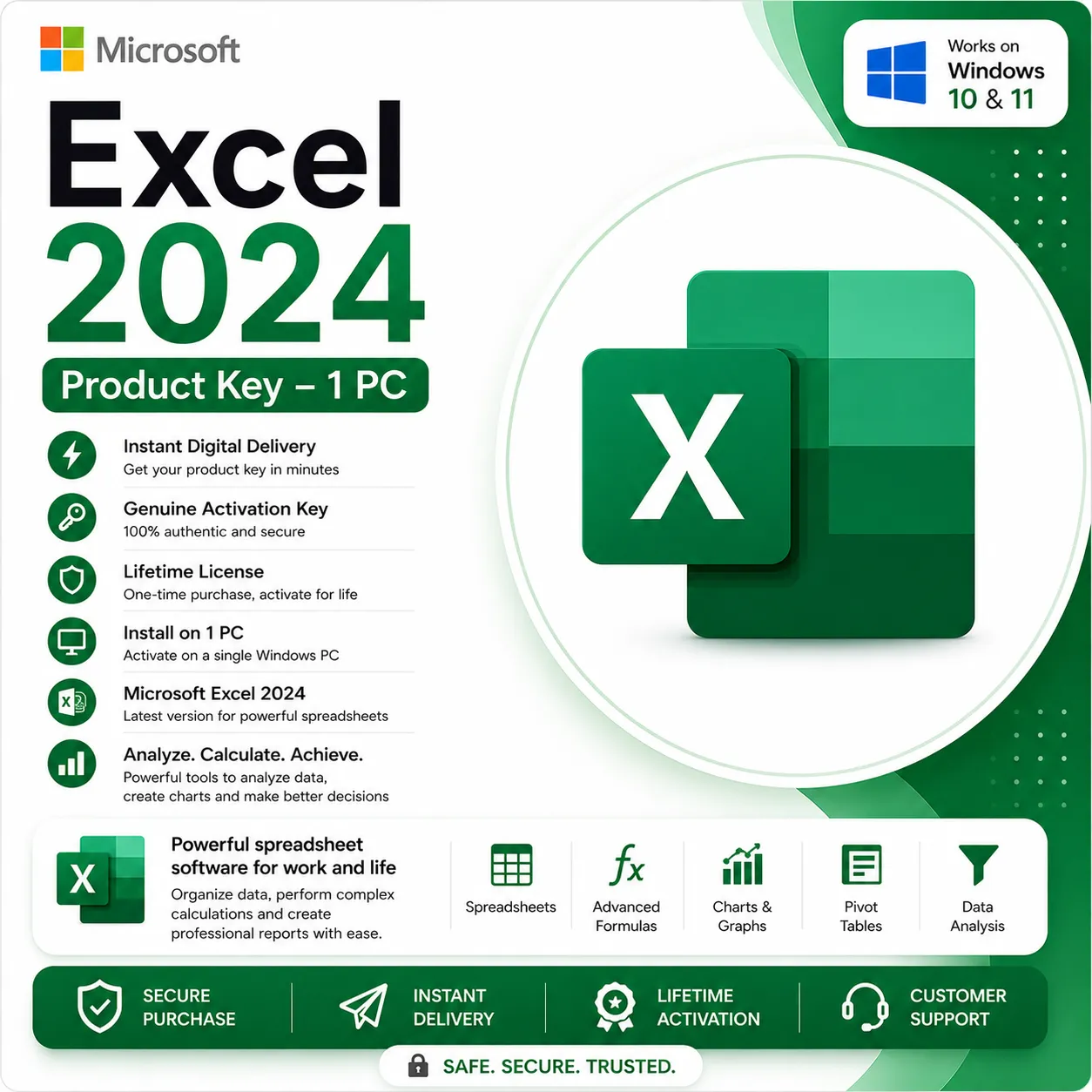 Excel 2024 – مفتاح جهاز واحد