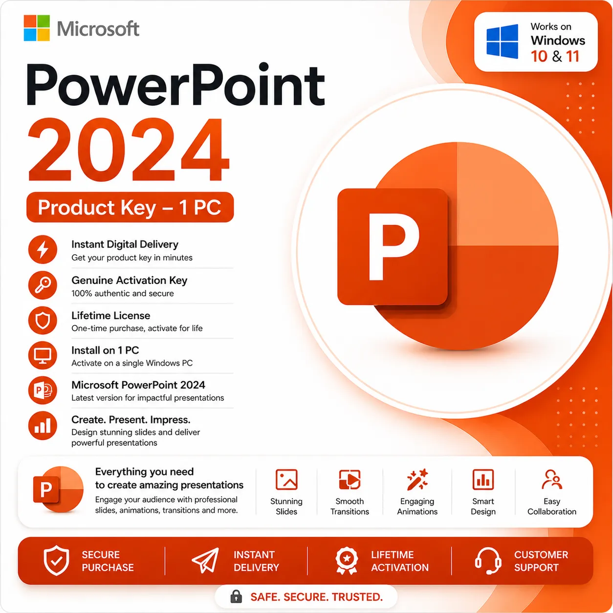 PowerPoint 2024 – مفتاح جهاز واحد